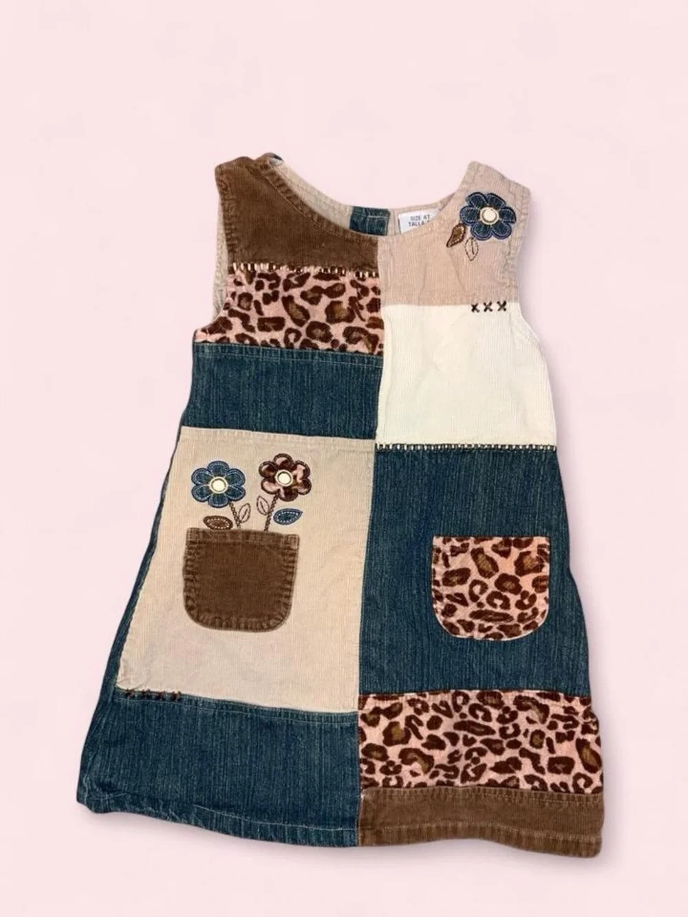 Patchwork Knee Length Size 4t Girls Dress